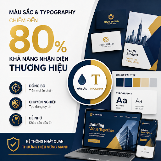 Màu sắc và Typography chiếm đến 80% khả năng nhận diện thương hiệu